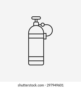 Oxygen bottles line icon