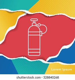 Oxygen bottles line icon