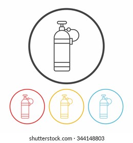 Oxygen bottles line icon