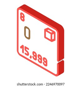 oxygen chemical element isometric icon vector. oxygen chemical element sign. isolated symbol illustration