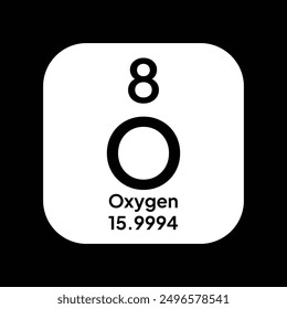 Oxygen chemical element of the periodic table. Vector isolated symbol O