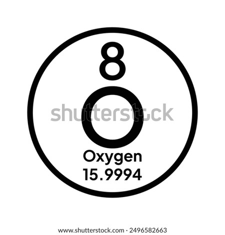 Oxygen chemical element of the periodic table. Vector isolated symbol O