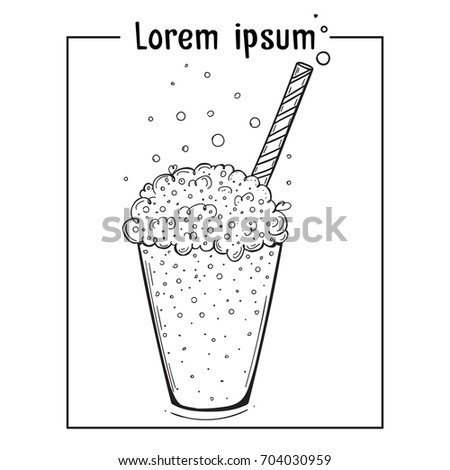 Oxygen cocktail sketch style. doodle Vector illustration