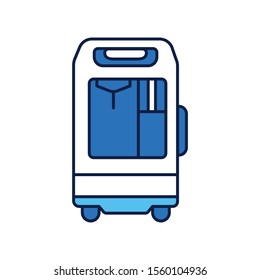 Oxygen concentrator line color icon.  concept. Sign for web page, mobile app. Vector isolated element. Editable stroke.