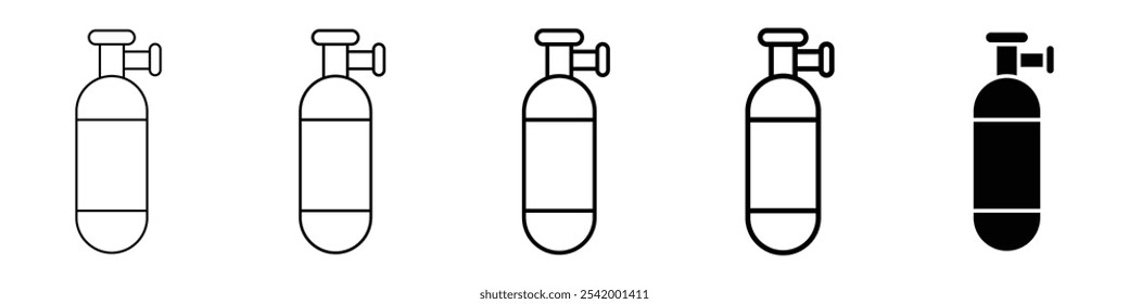 oxygen culinder icon Simple outline illustration
