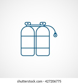 Oxygen Cylinder Blue Icon On White Background