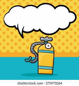 oxygen cylinder color doodle, speech bubble