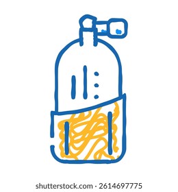 oxygen cylinder doodle icon sketch vector. oxygen cylinder sign. isolated symbol illustration