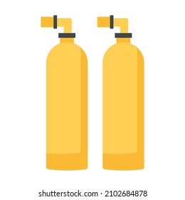 Oxygen cylinder Flat vector icon which can easily modify or edit 