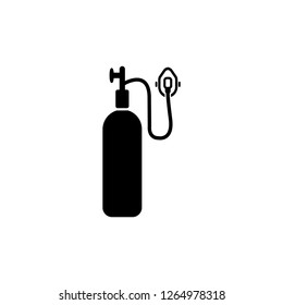 Oxygen Cylinder icon, Gas cylinder tank for all inert and mixed inert gases, vector icon