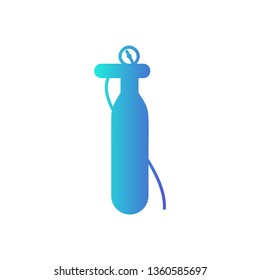 Oxygen Cylinder icon - glyph style black vector icon - Vector