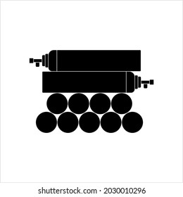 Oxygen Cylinder Icon, Liquid, Gas, O2 Storage Cylinder, Oxygen Tank, Oxygen Storage Vessel, Medical Breathing Oxygen Vector Art Illustration