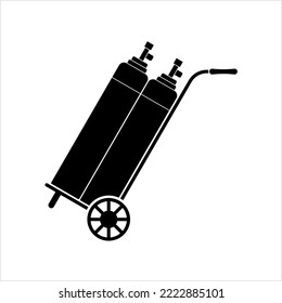 Sauerstoffflaschensymbol, Flüssiggas, Gas, O2-Speicher-Zylinder, Sauerstoffbehälter, Sauerstoffspeicher, Sauerstoffbehälter, Sauerstoffspeicher-Schiff, Sauerstoffatmung Vektorgrafik