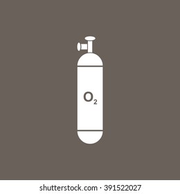 Oxygen Cylinder Icon on Dark Gray Color. Eps-10.