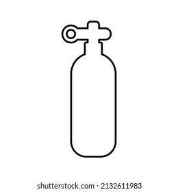 oxygen cylinder icon. Outline vector art.