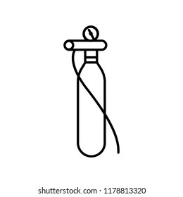 Oxygen cylinder icon vector black
