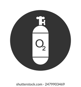 Oxygen Cylinder icon vector flat  sign
