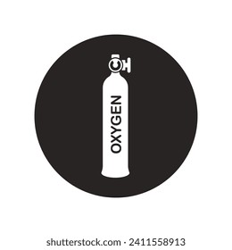 Oxygen cylinder icon vector illustration logo design