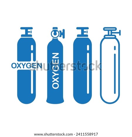 Oxygen cylinder icon vector illustration logo design