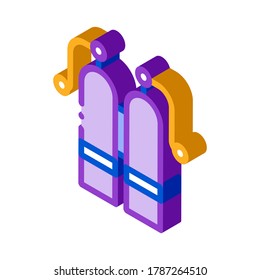 Oxygen Cylinder Icon Vector. Isometric Oxygen Cylinder sign. color isolated symbol illustration