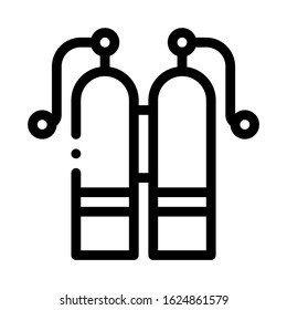 Oxygen Cylinder Icon Vector. Outline Oxygen Cylinder Sign. Isolated Contour Symbol Illustration
