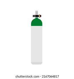 An oxygen cylinder illustration. A liquid oxygen tank on isolation background.