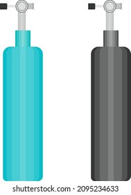 Sauerstoffflasche, Illustration, Vektorgrafik auf weißem Hintergrund.