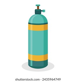 Oxygen cylinder Isolated flat vector illustration