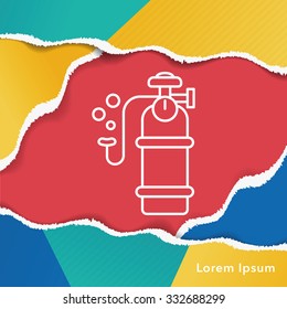 Oxygen cylinder line icon