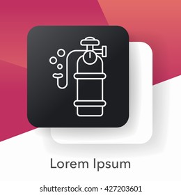 Oxygen cylinder line icon