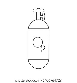 Oxygen Cylinder line icon vector flat  sign