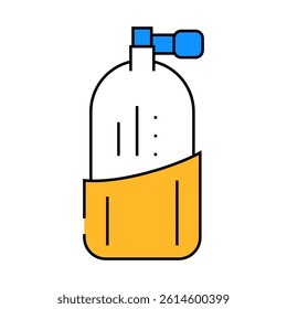 oxygen cylinder line icon vector. oxygen cylinder sign. isolated symbol illustration