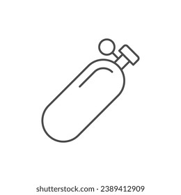 Oxygen cylinder line outline icon