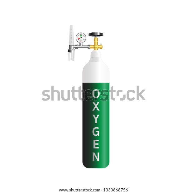 Oxygen Cylinder Manometer Vector Illustration Isolated Stock Vector ...