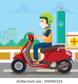 Oxygen cylinder syply for needy person