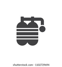 Oxygen Cylinder vector icon. filled flat sign for mobile concept and web design. Diving tank simple solid icon. Symbol, logo illustration. Pixel perfect vector graphics