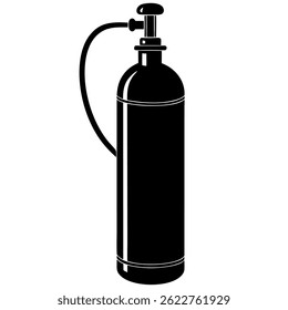 Oxygen cylinder vector silhouette on white background