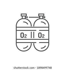 Oxygen cylinders color line icon. Sign for web page, mobile app, button, logo. Editable stroke.