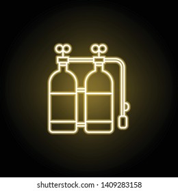 oxygen cylinders icon in neon style. Signs and symbols can be used for web, logo, mobile app, UI, UX