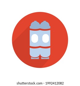 oxygen cylinders icon on a white background, vector illustration