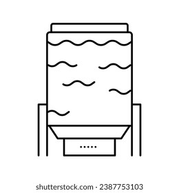 Vektorgrafik des Sauerstoffdestillierungssystems. Zeichen des Sauerstoffentwertungssystems. isoliertes Kontursymbol