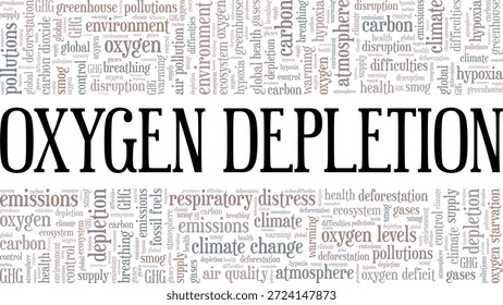 Oxygen Depletion word cloud conceptual design isolated on white background.