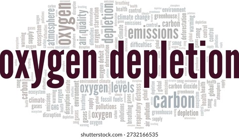 Oxygen Depletion word cloud conceptual design isolated on white background.