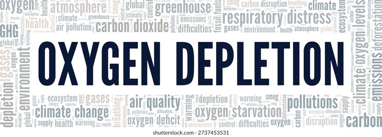 Oxygen Depletion word cloud conceptual design isolated on white background.