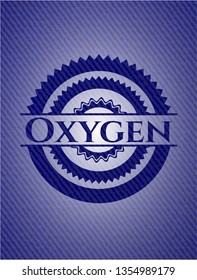 Oxygen emblem with denim texture