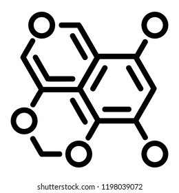 Oxygen formula polyme icon. Outline illustration of oxygen formula vector polyme icon for web design isolated on white background