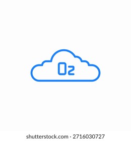 Vector de signo de icono de gas de oxígeno