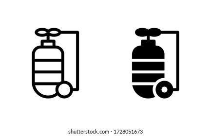 Oxygen Gas for Swimming Icon, Logo, Vector