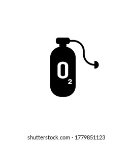 Oxygen icon. Black filled vector illustration. Oxygen symbol on white background. Can be used in web and mobile.