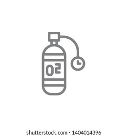 Oxygen icon. Element of beach holiday icon. Thin line icon for website design and development, app development. Premium icon